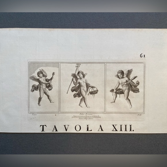 Etching Print Cupid in Three Frames 18th Century This is very OLD!Historical